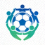 看球网官方蓝色足球与篮球融合动感视觉Logo