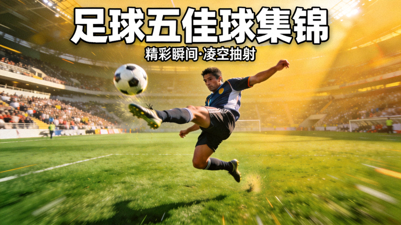足球五佳球集锦封面,球员凌空抽射的精彩瞬间定格